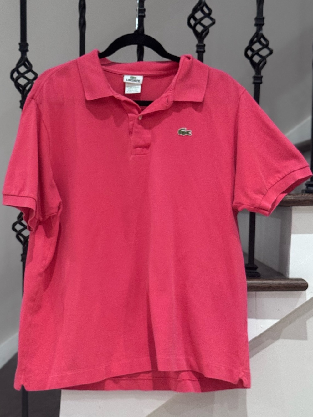 Lacoste Bright Pink Polo Shirt with Crocodile Logo